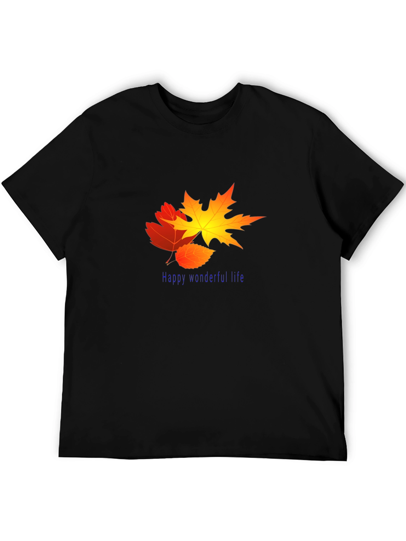 Black Fall Leaves Graphic Tee - Happy Wonderful Life view 5