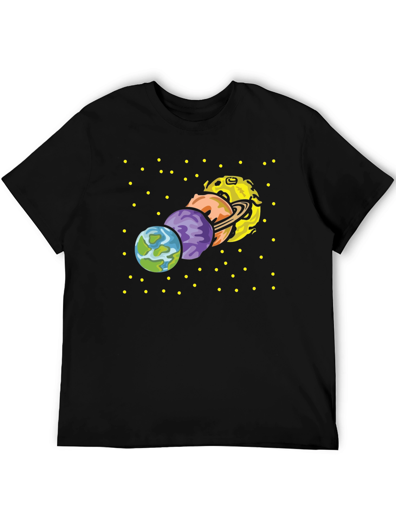 Black Planets Graphic T-Shirt - Space Design view 5