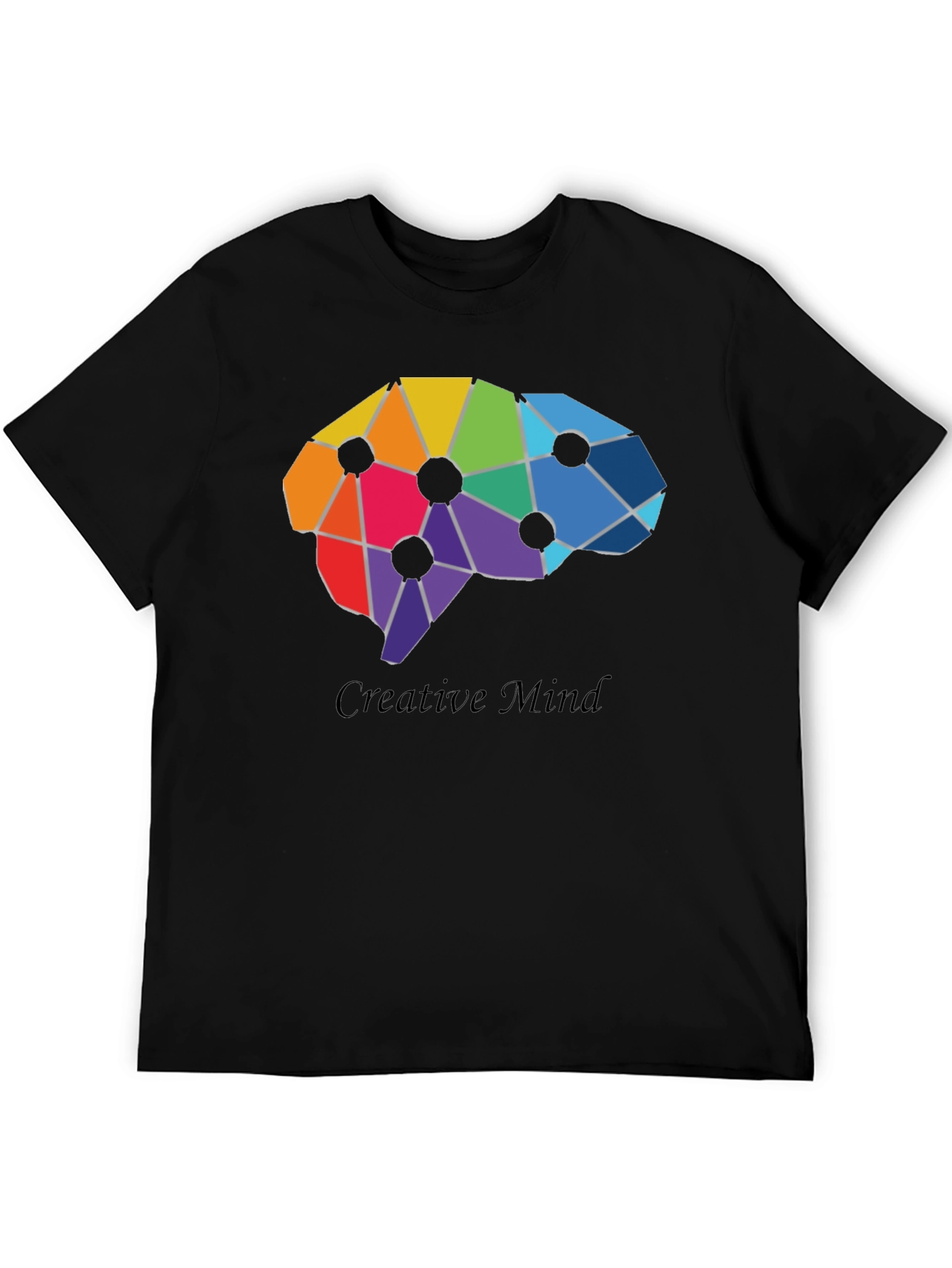 Black Creative Mind T-Shirt - Artistic Brain Design view 5