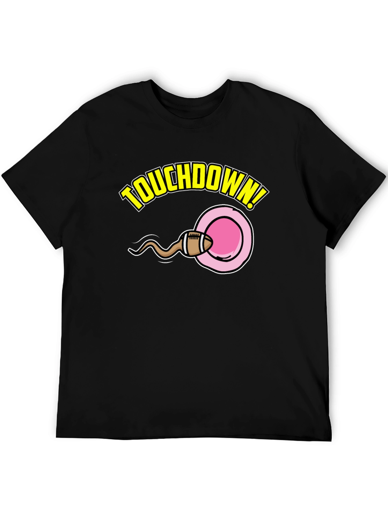 Black Touchdown Funny Graphic T-Shirt view 5