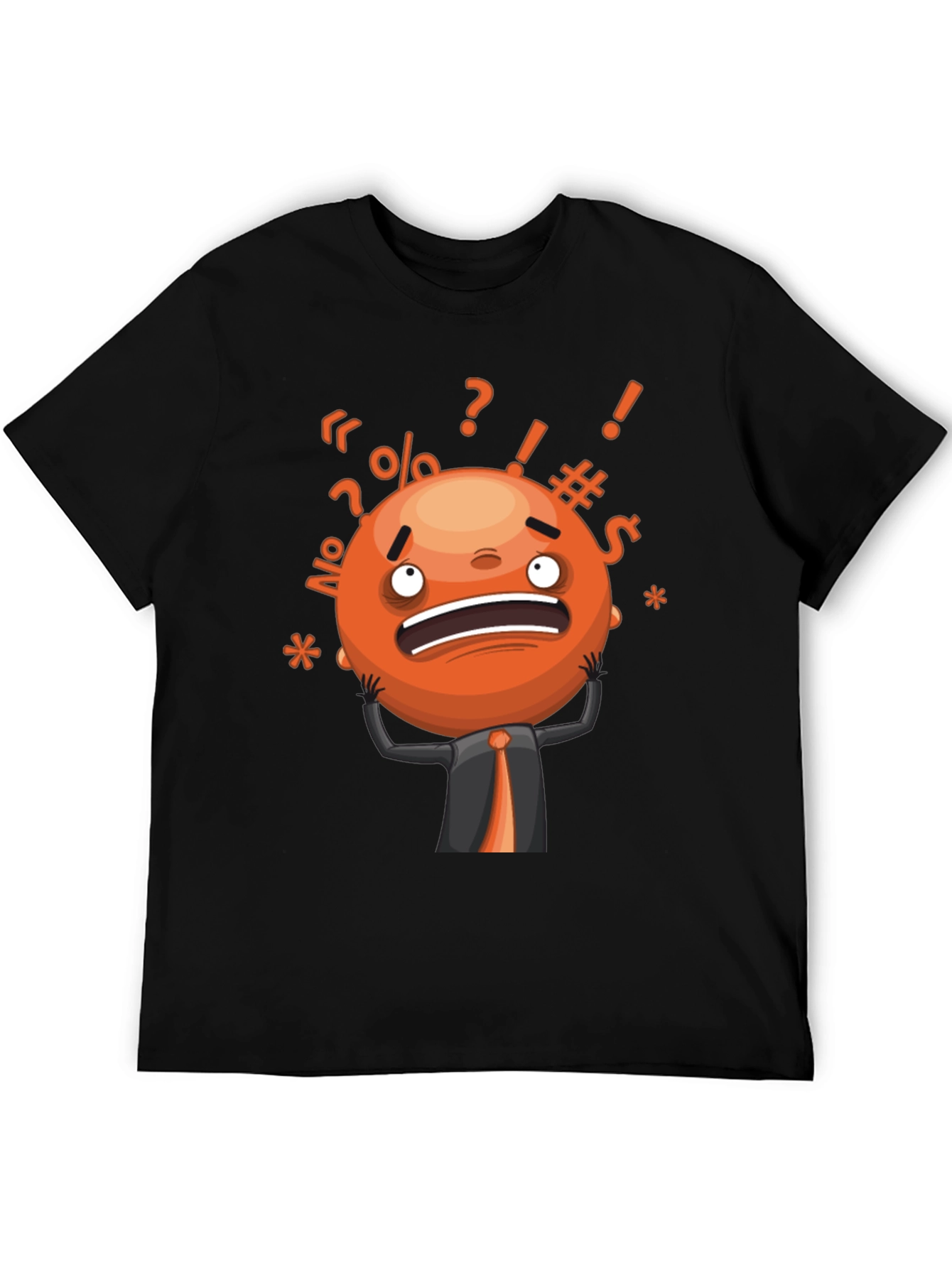 Black Stressed Out Emoji Graphic T-Shirt - Black view 5