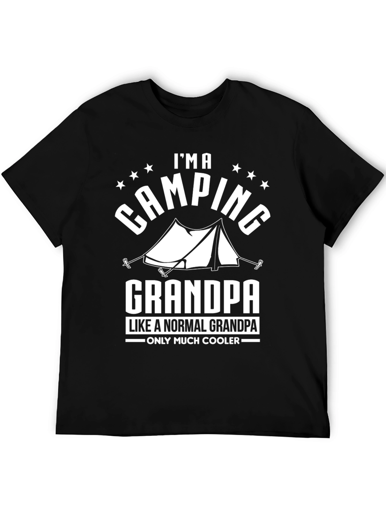 Black Camping Grandpa T-Shirt - Much Cooler Than Normal! view 5