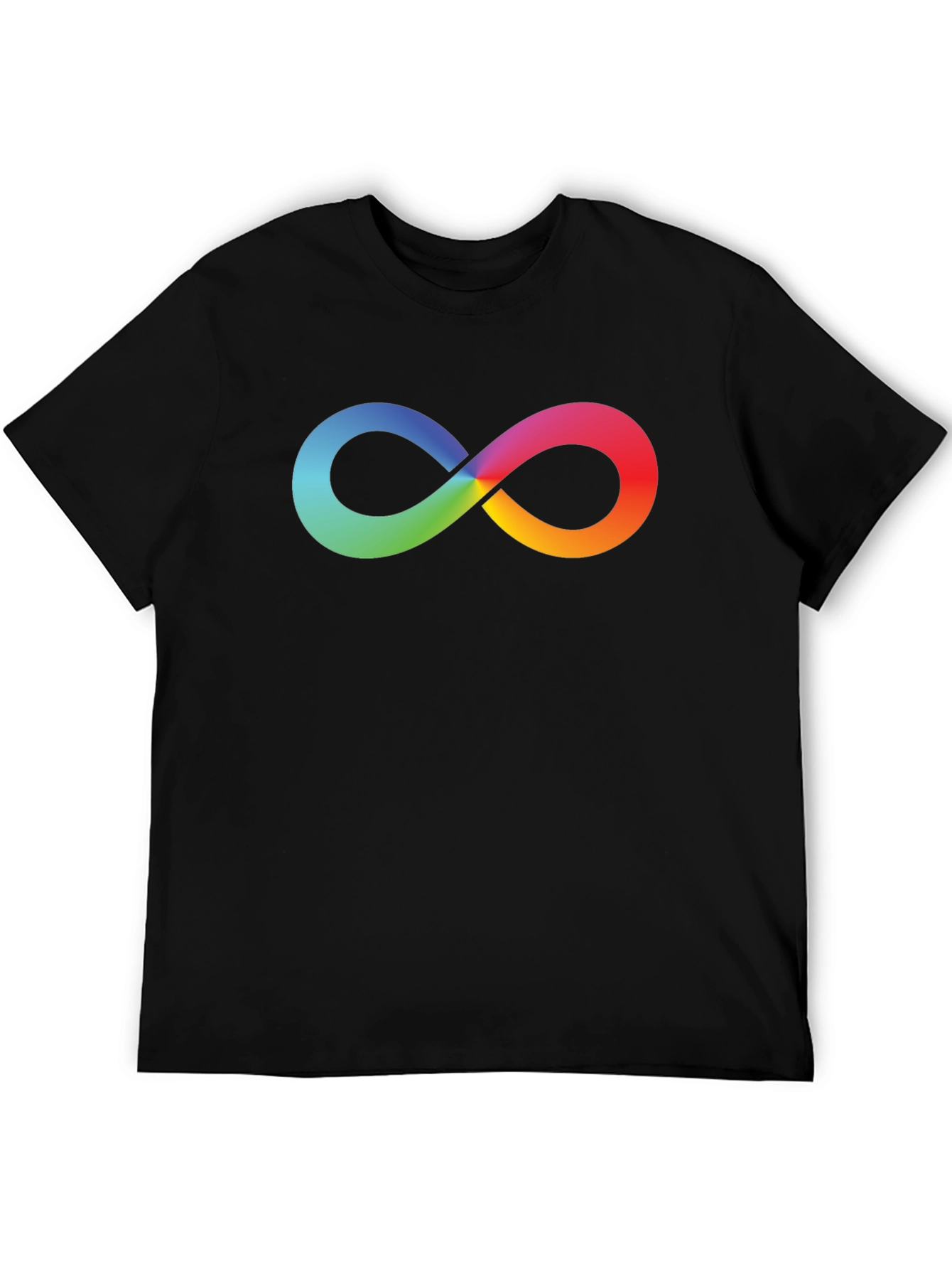 Black Rainbow Infinity Symbol Black T-Shirt view 5