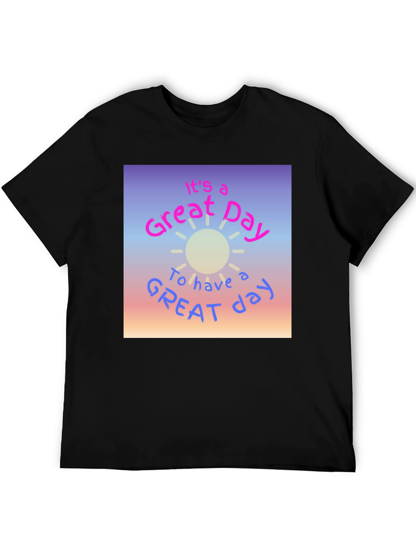 Black Great Day Graphic T-Shirt - Trendy Casual Tee view 5