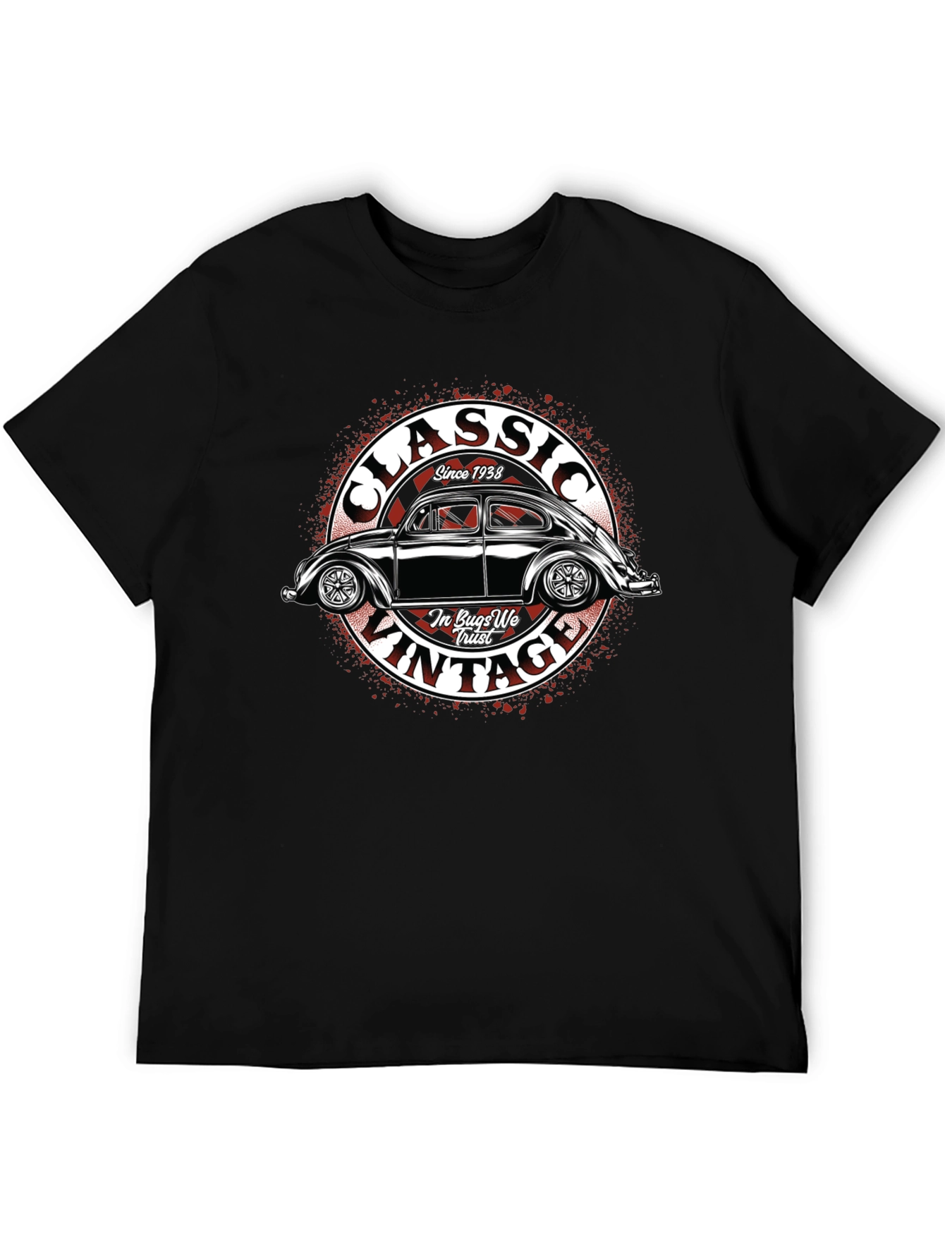 Black Classic Vintage Car T-Shirt view 5