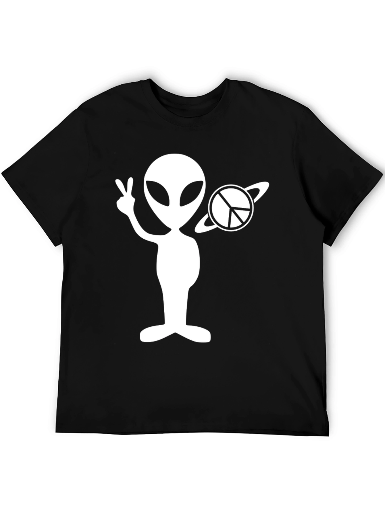 Black Alien Peace Sign T-Shirt view 5