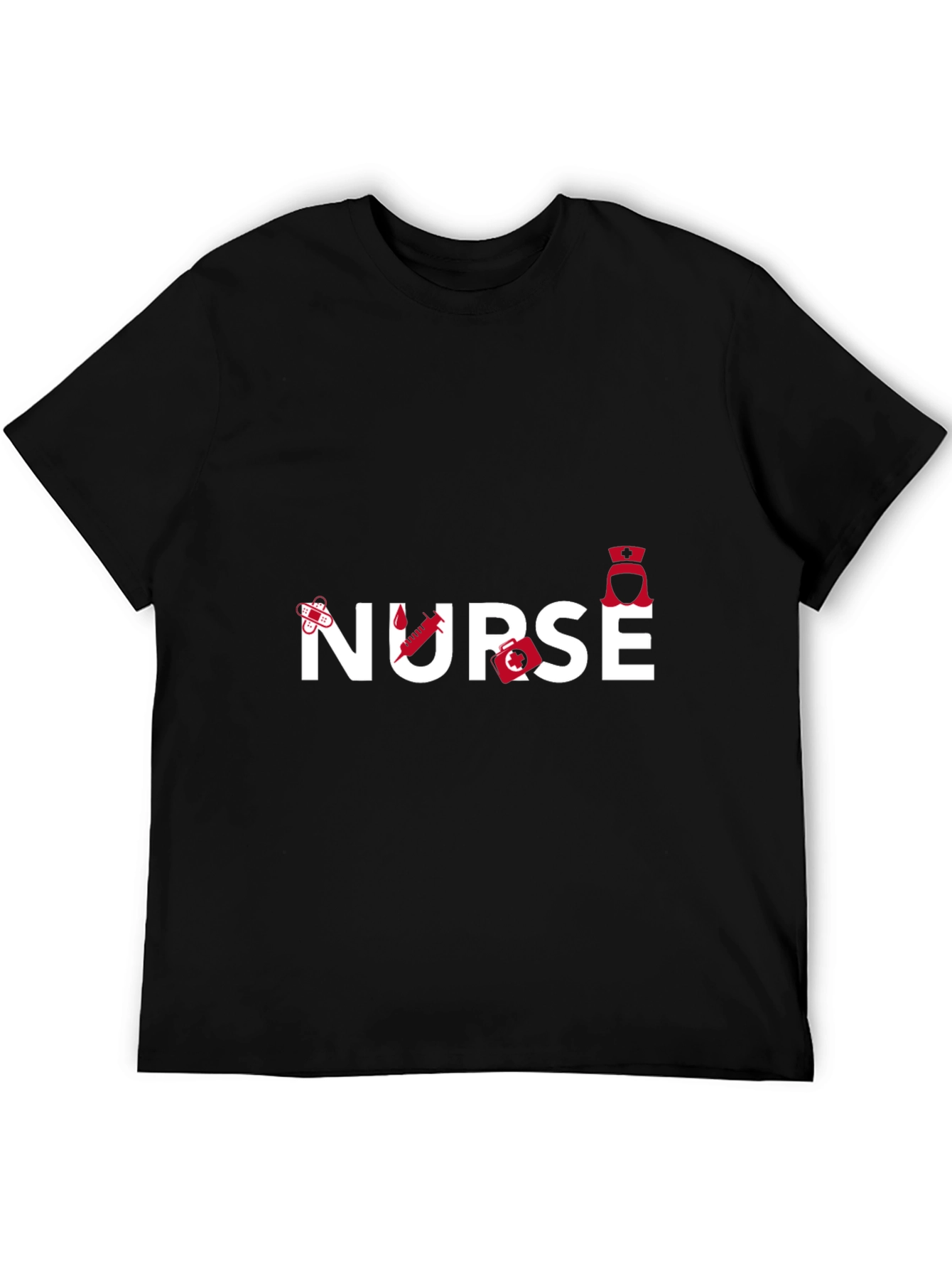Black Nurse Graphic T-Shirt - Black, Medical Theme view 5