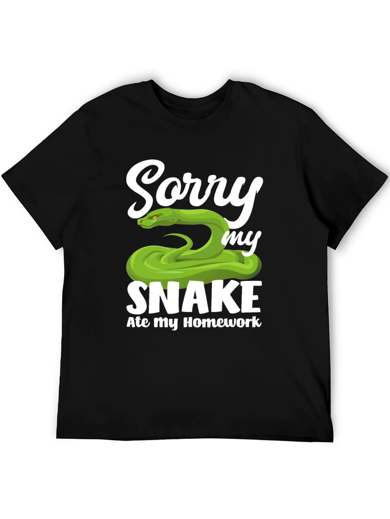 Black Sorry My Snake Ate My Homework T-Shirt view 5