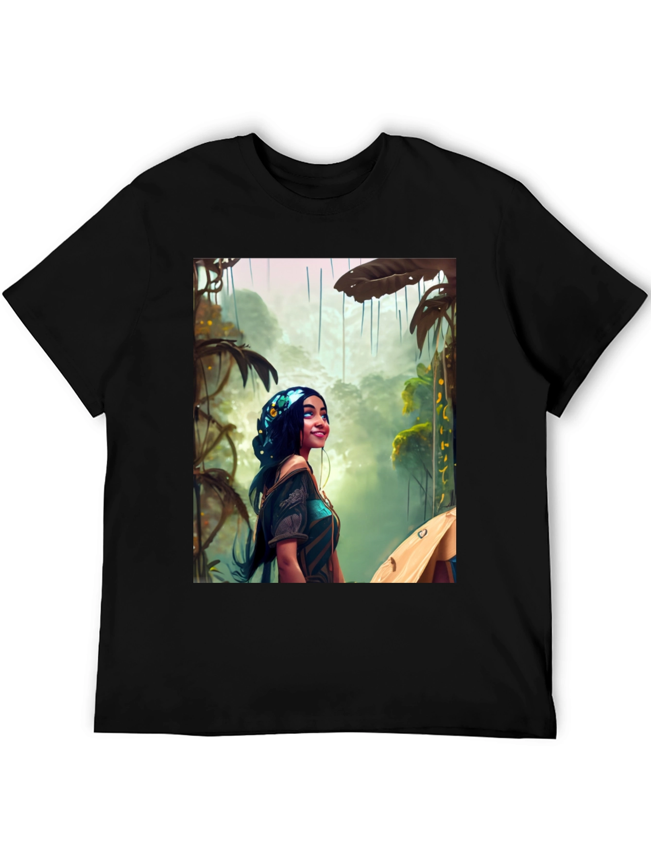 Black Jungle Girl Graphic Tee view 5