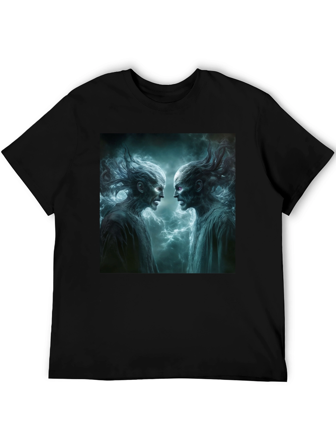 Black Black T-Shirt with Ghostly Spirits Graphic view 5