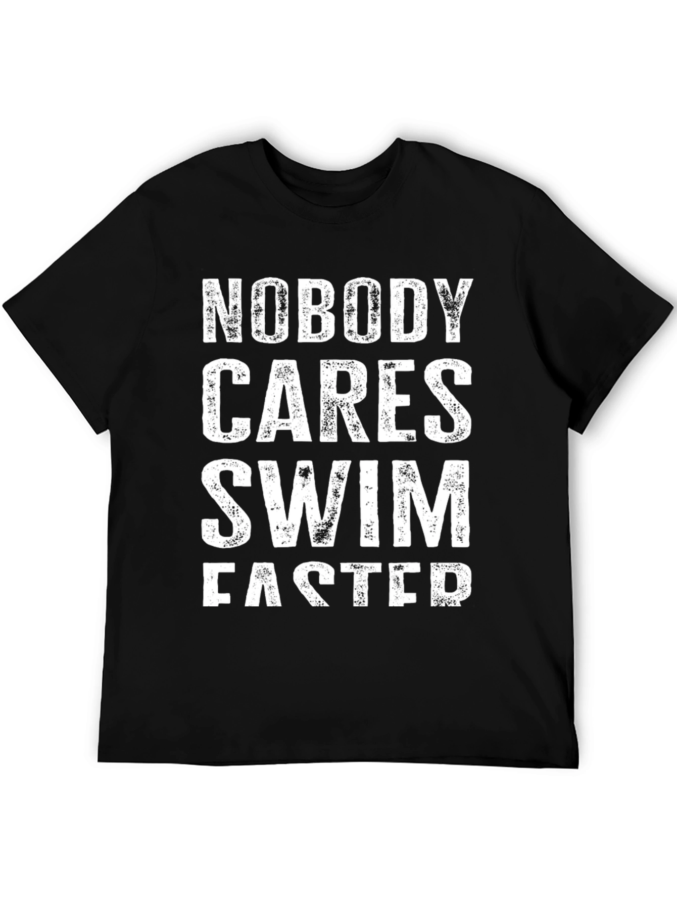 Black Swim Faster Graphic Tee - Unisex Black Cotton T-Shirt view 5