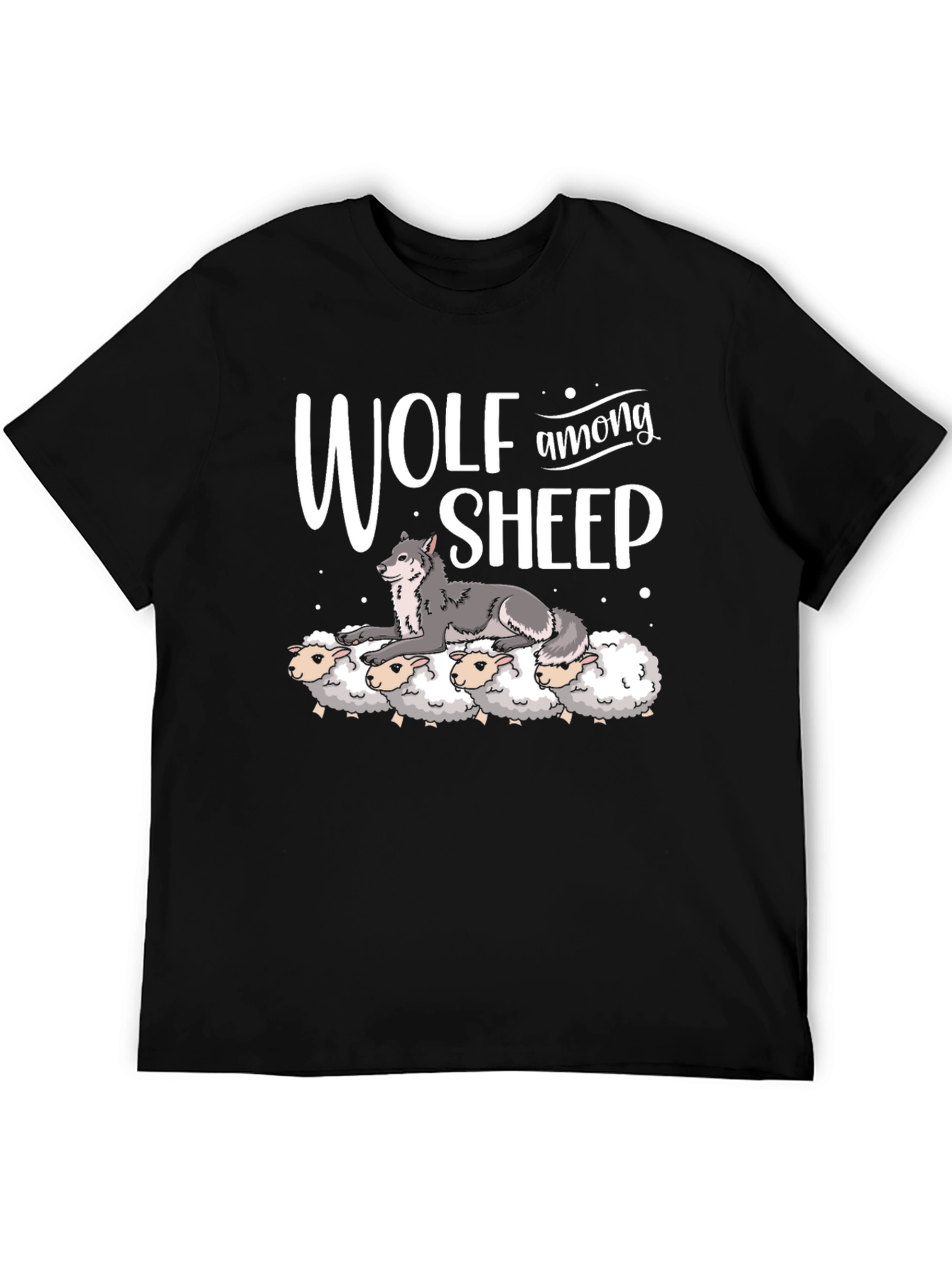 Black Wolf Among Sheep Graphic T-Shirt view 5