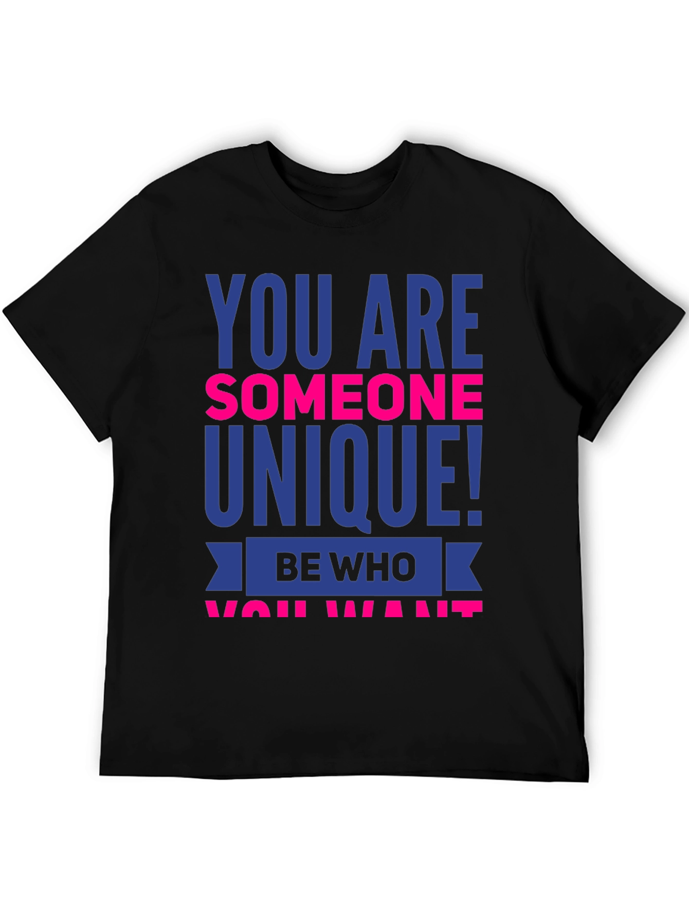Black Unique Statement T-Shirt - Be Who You Want! view 5
