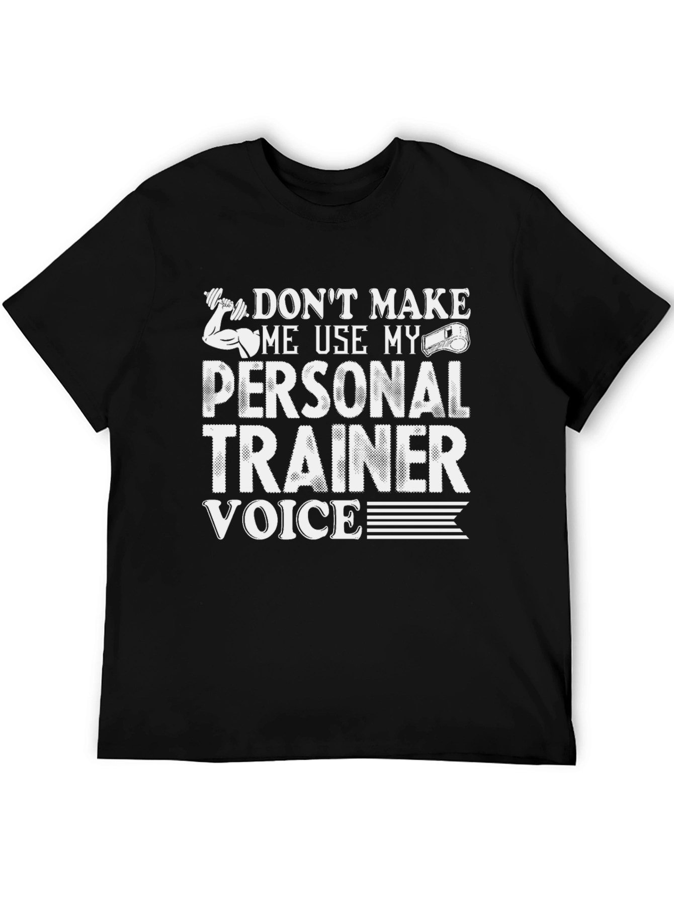 Black Personal Trainer Voice Graphic Tee - Funny Workout Shirt view 5