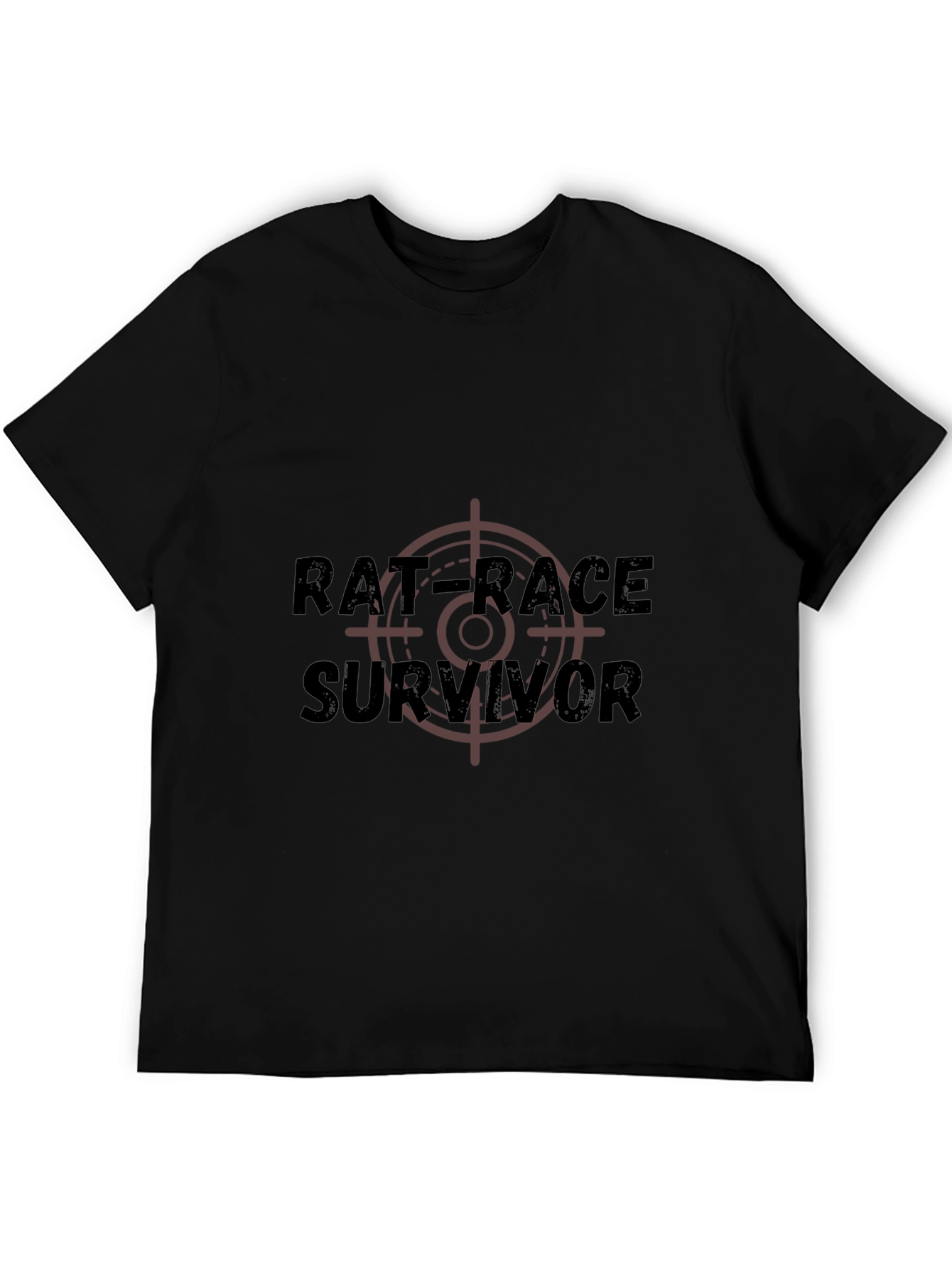 Black Rat Race Survivor Graphic T-Shirt - Black Crew Neck Tee view 5