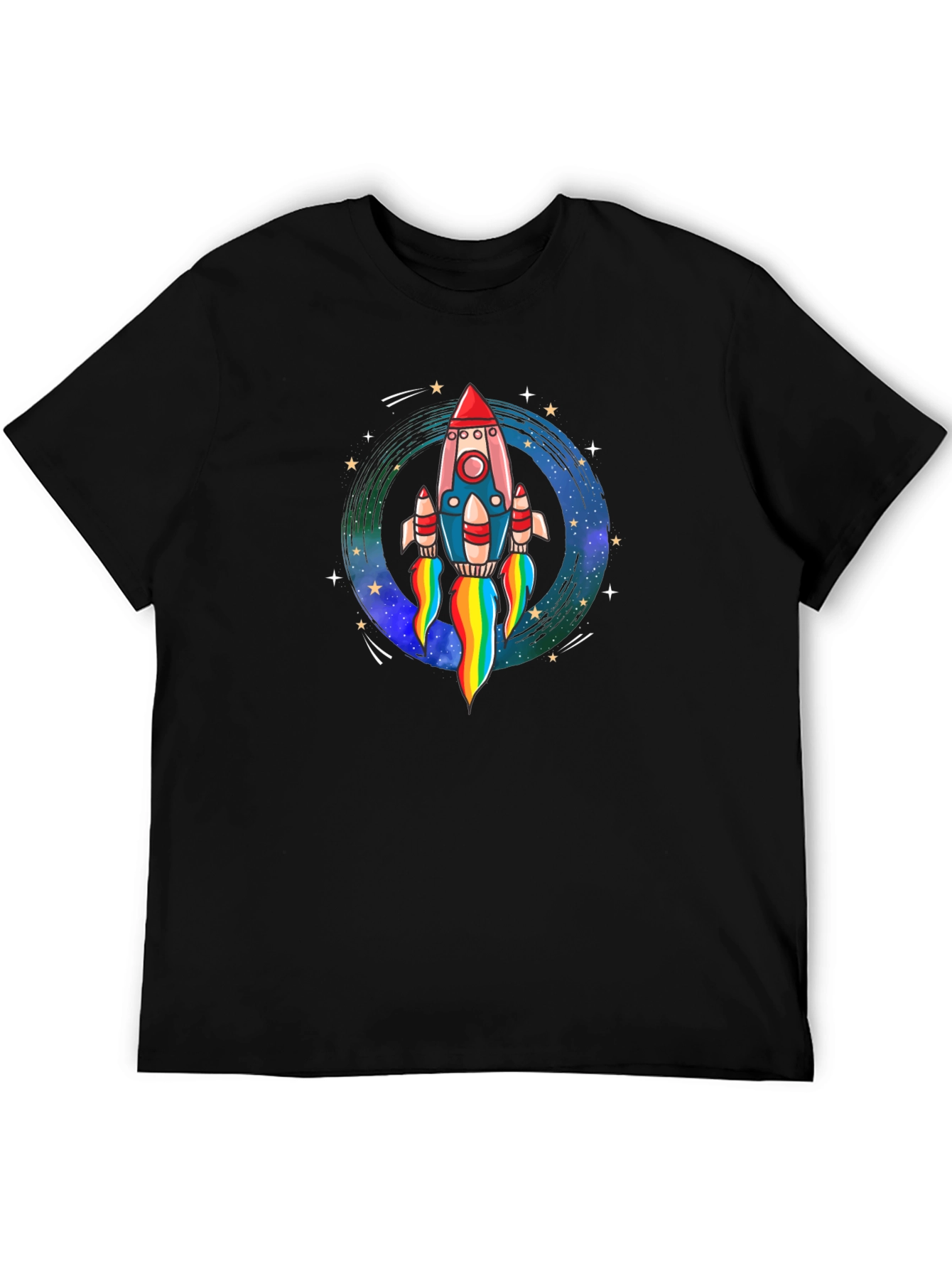 Black Rocket Launch Graphic Tee - Black Cotton Comfort view 5