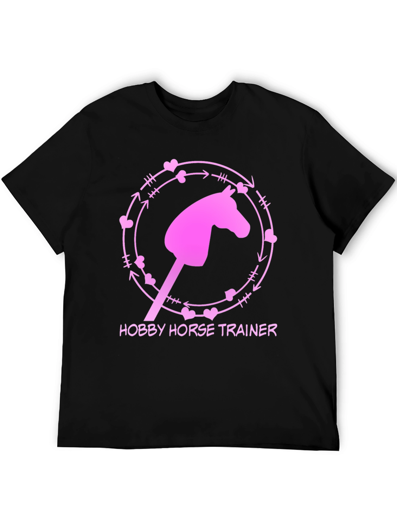 Black Hobby Horse Trainer Graphic Tee - Fun Novelty Shirt view 5