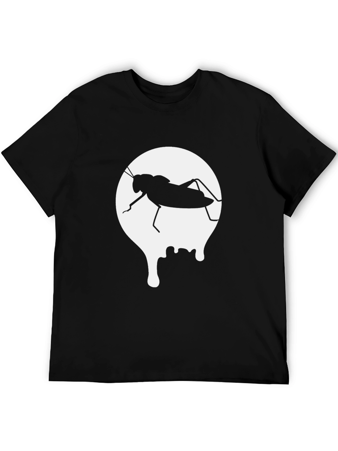 Black Grasshopper Drip Black Tee - Unique Graphic Design view 5