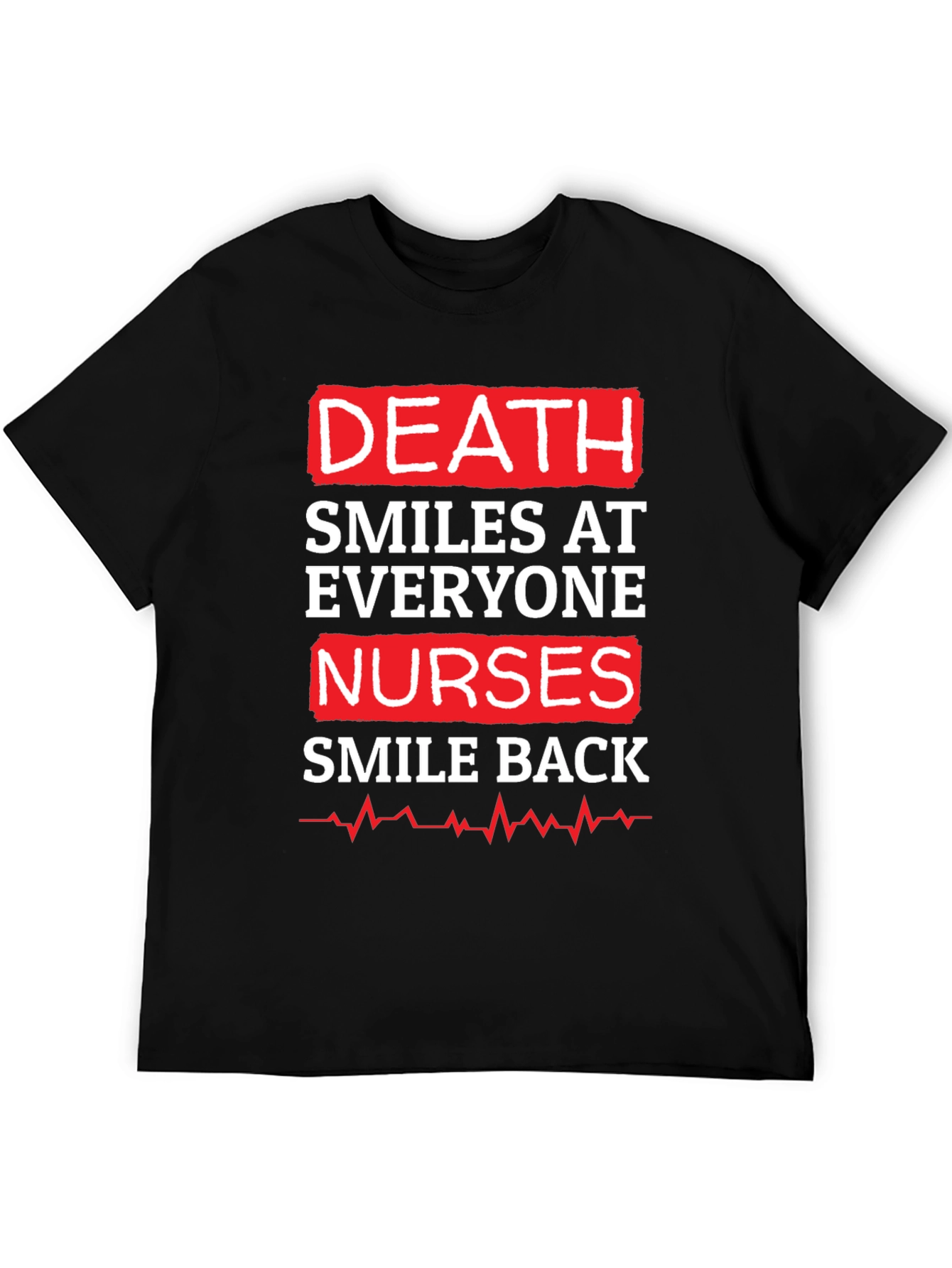 Black Death Smiles At Everyone Nurse Graphic T-Shirt view 5