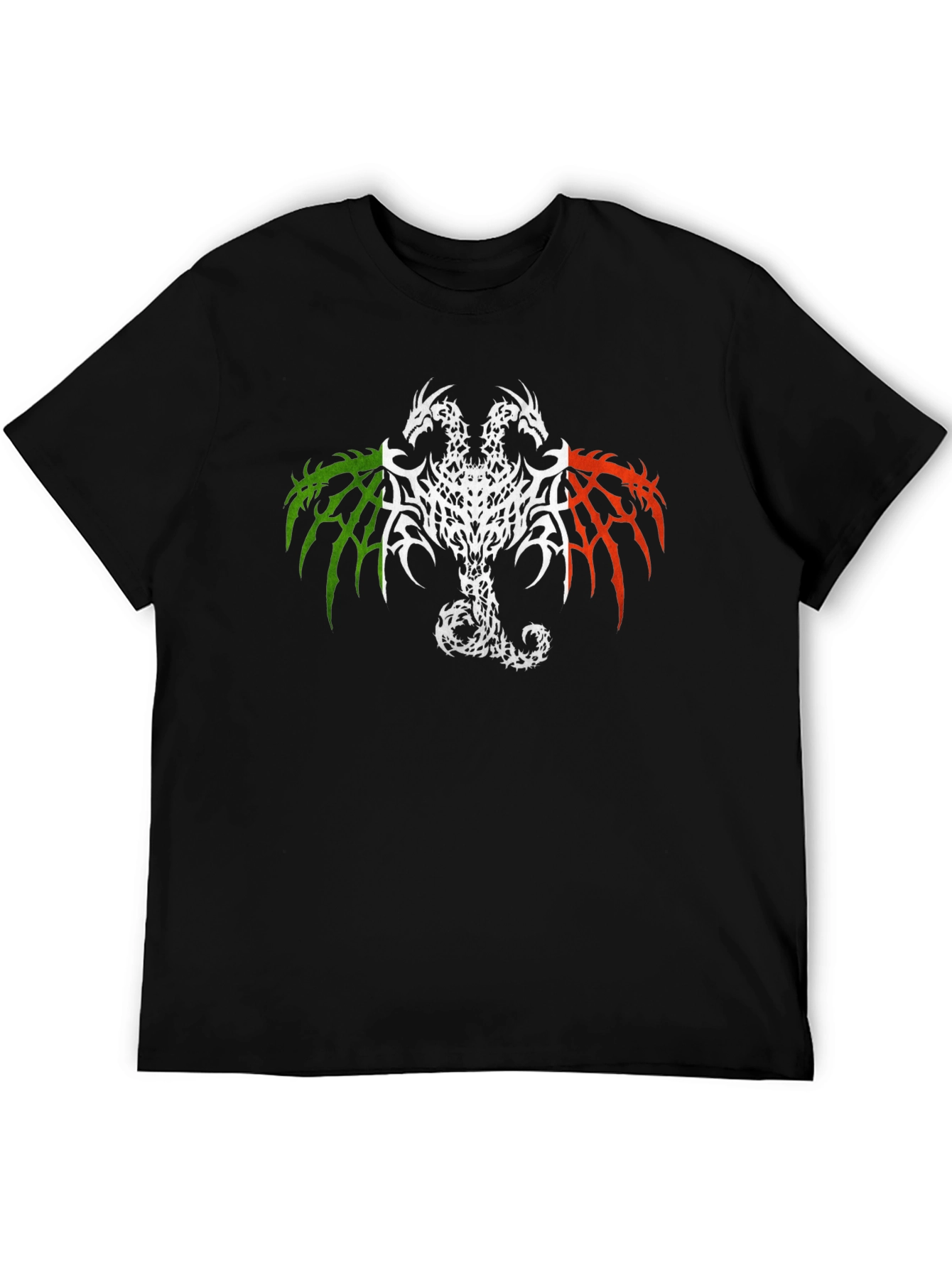 Black Two Headed Dragon Graphic Tee - Black view 5