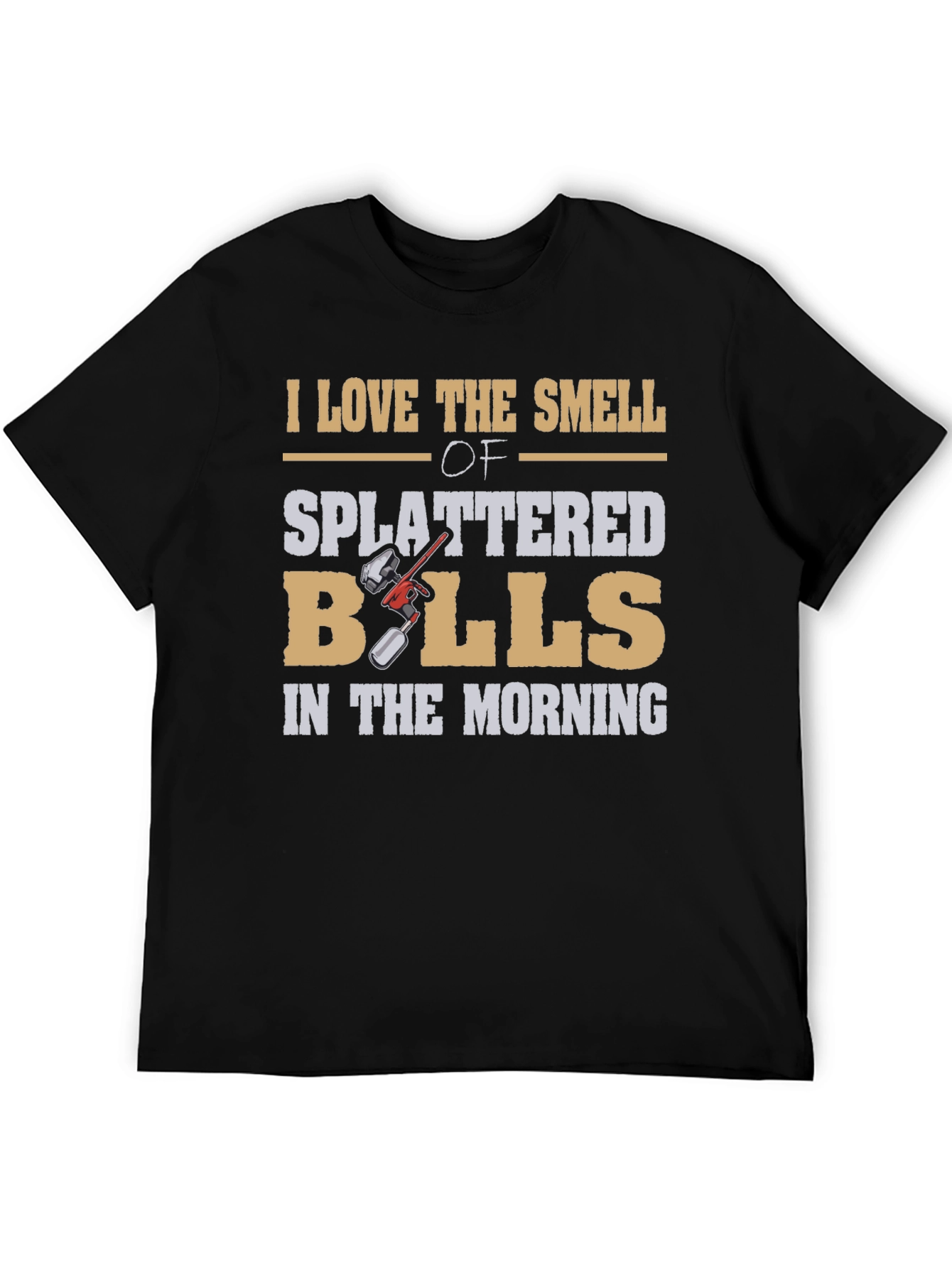 Black I Love Splattered Balls T-Shirt - Unique Design view 5