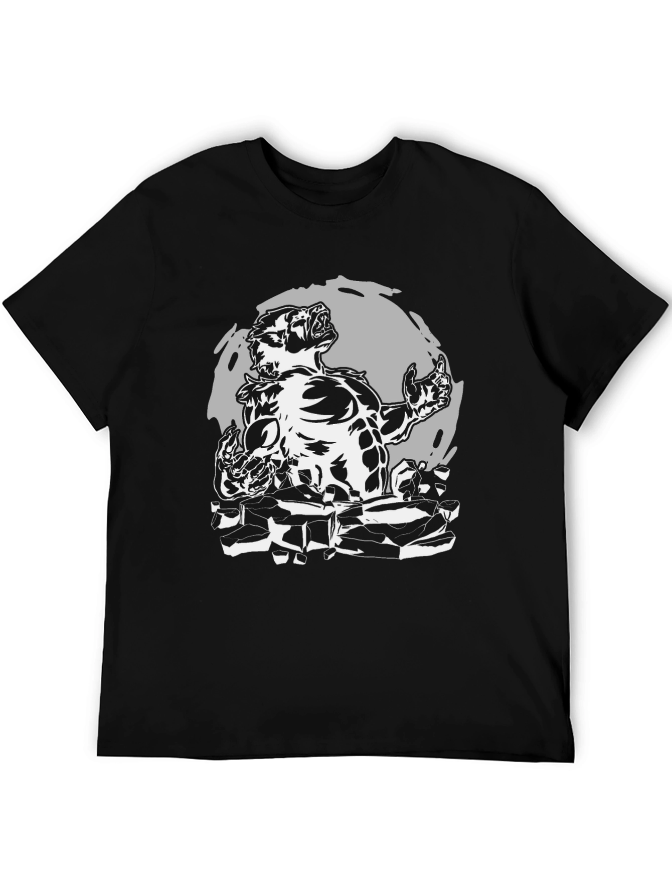 Black Werewolf Graphic T-Shirt - Black Cotton Tee view 5