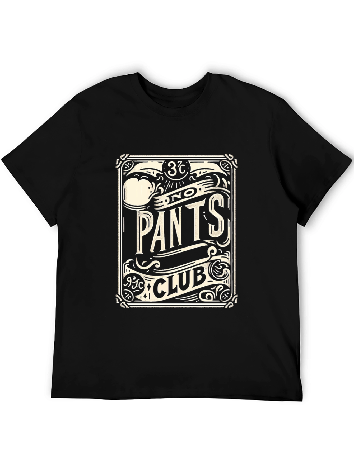 Black No Pants Club Black T-Shirt - Novelty Design view 5