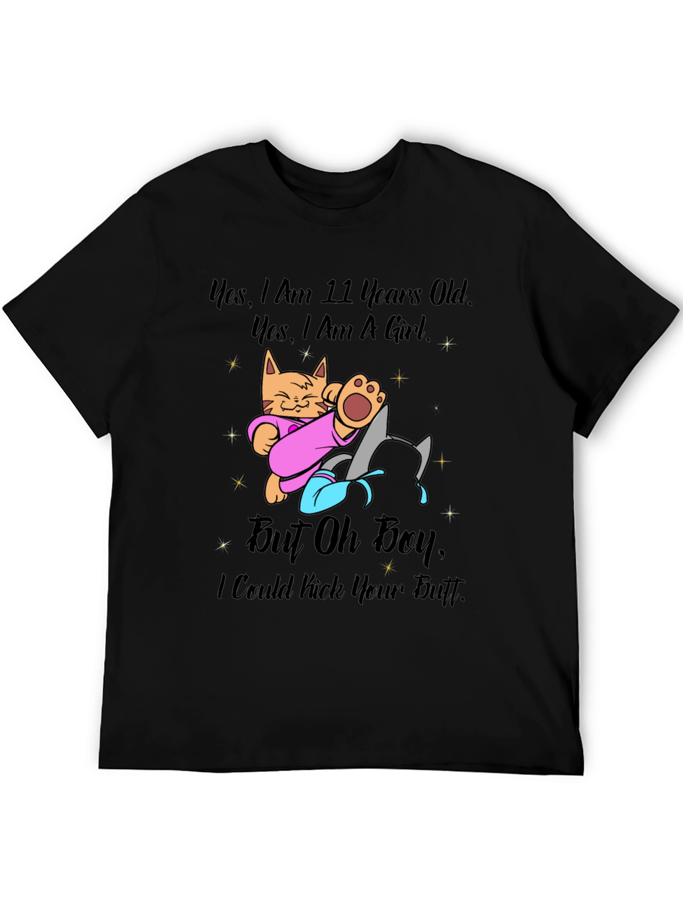 Black Girl Power Cat T-Shirt - 11 Years Old and Ready! view 5