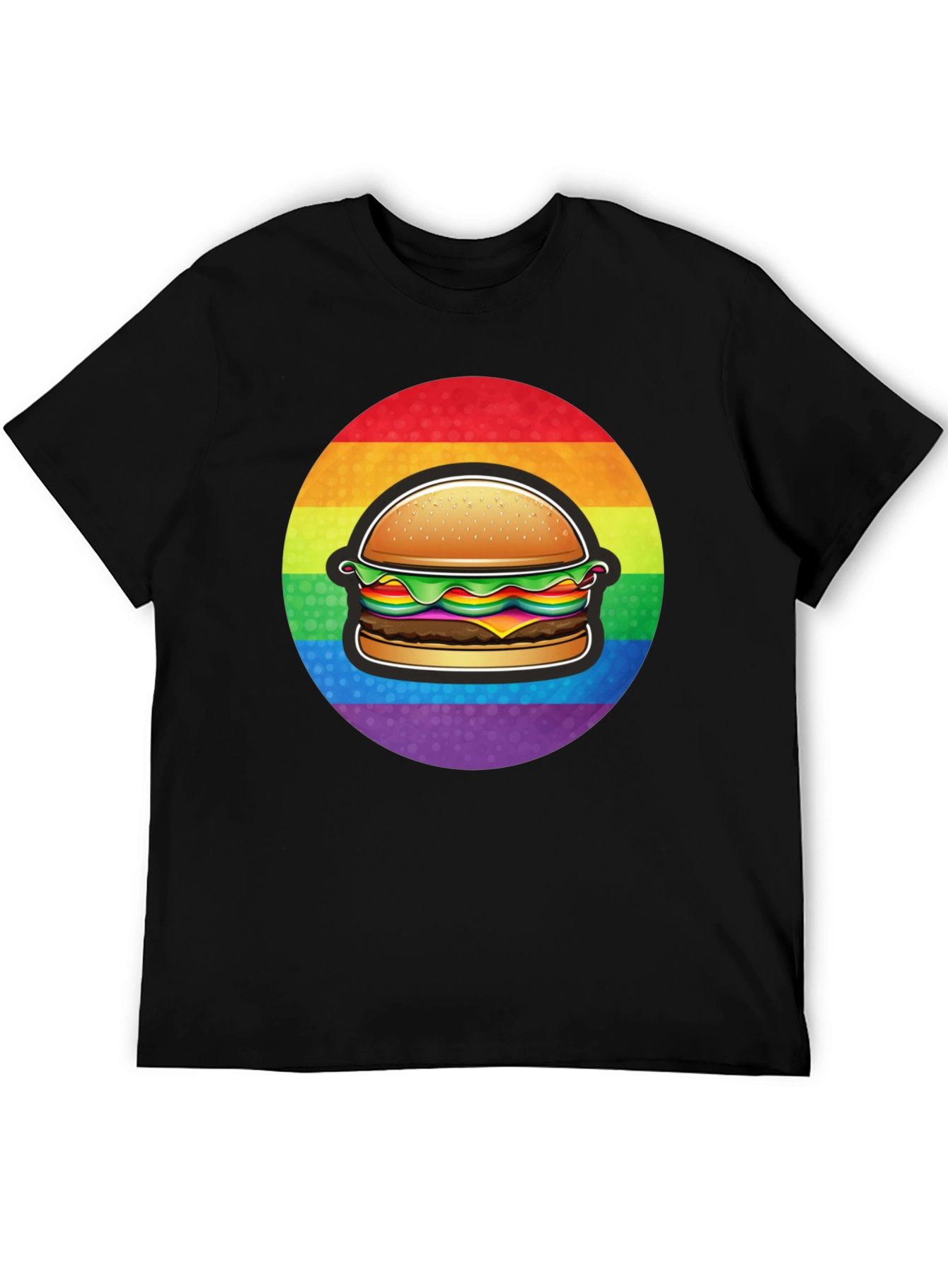 Black Rainbow Burger Graphic Tee - Pride Apparel view 5