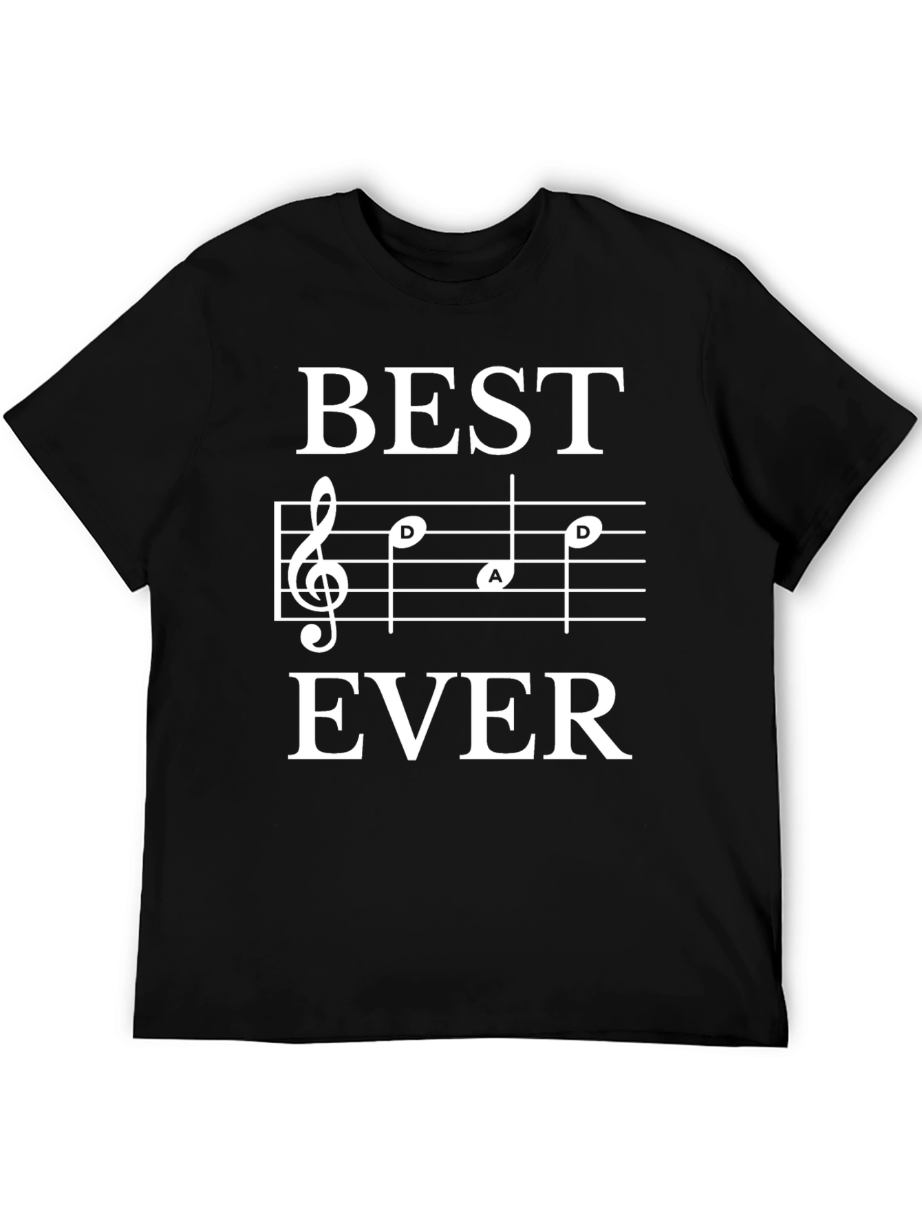 Black Best Dad Ever Music Note T-Shirt, Black view 5