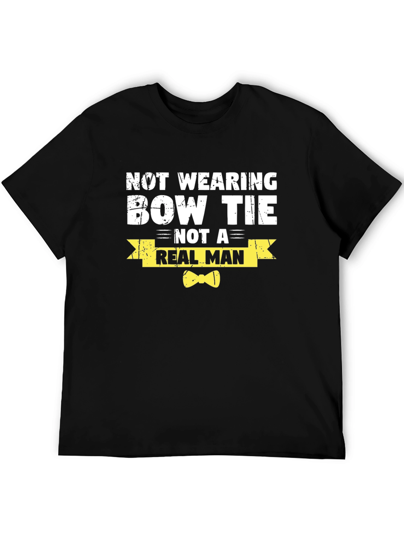 Black Bow Tie T-Shirt - Real Man Graphic Tee view 5