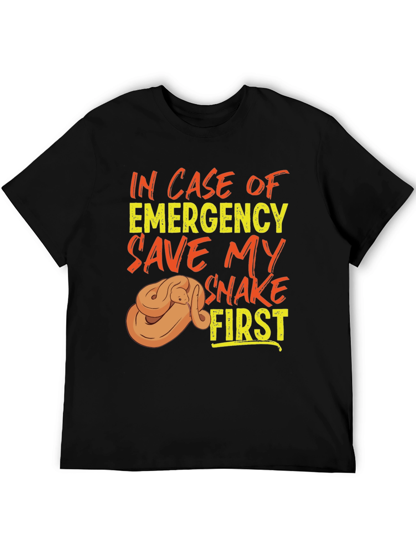 Black Save My Snake First T-Shirt, Emergency Pet Reptile Tee view 5