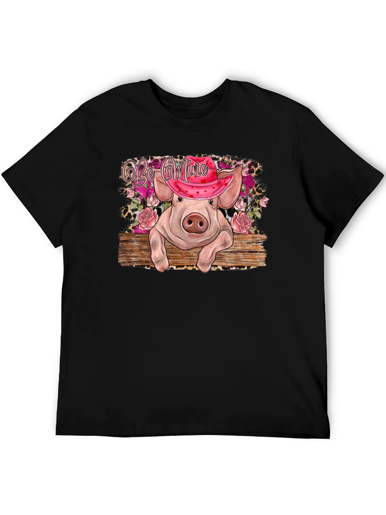 Black Valentine's Pig Graphic Tee view 5