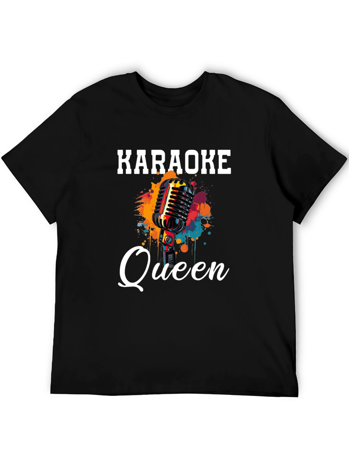 Black Karaoke Queen Black Graphic T-Shirt view 5