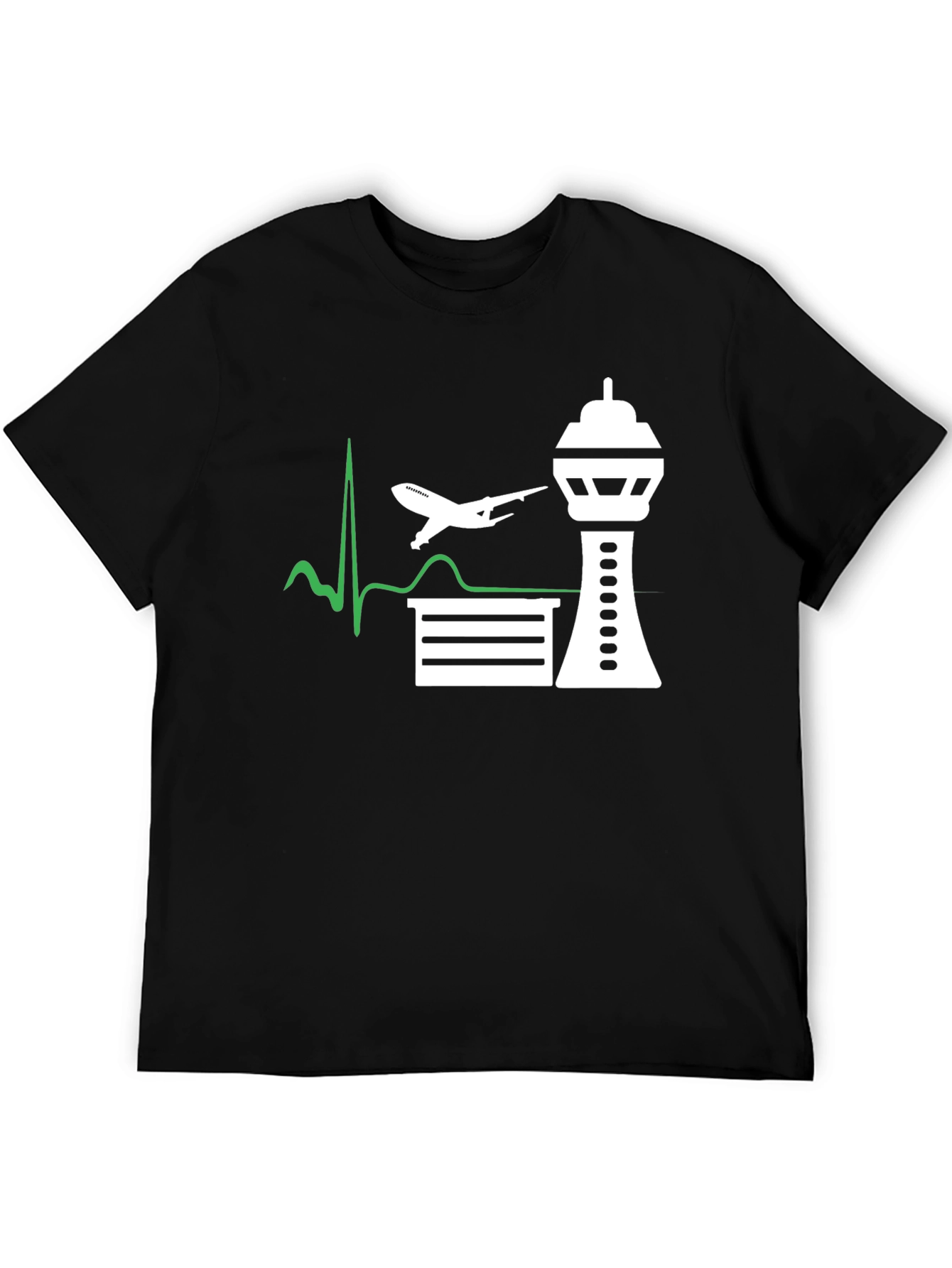 Black Airport Love T-Shirt, Pilot Aviation Tee view 5