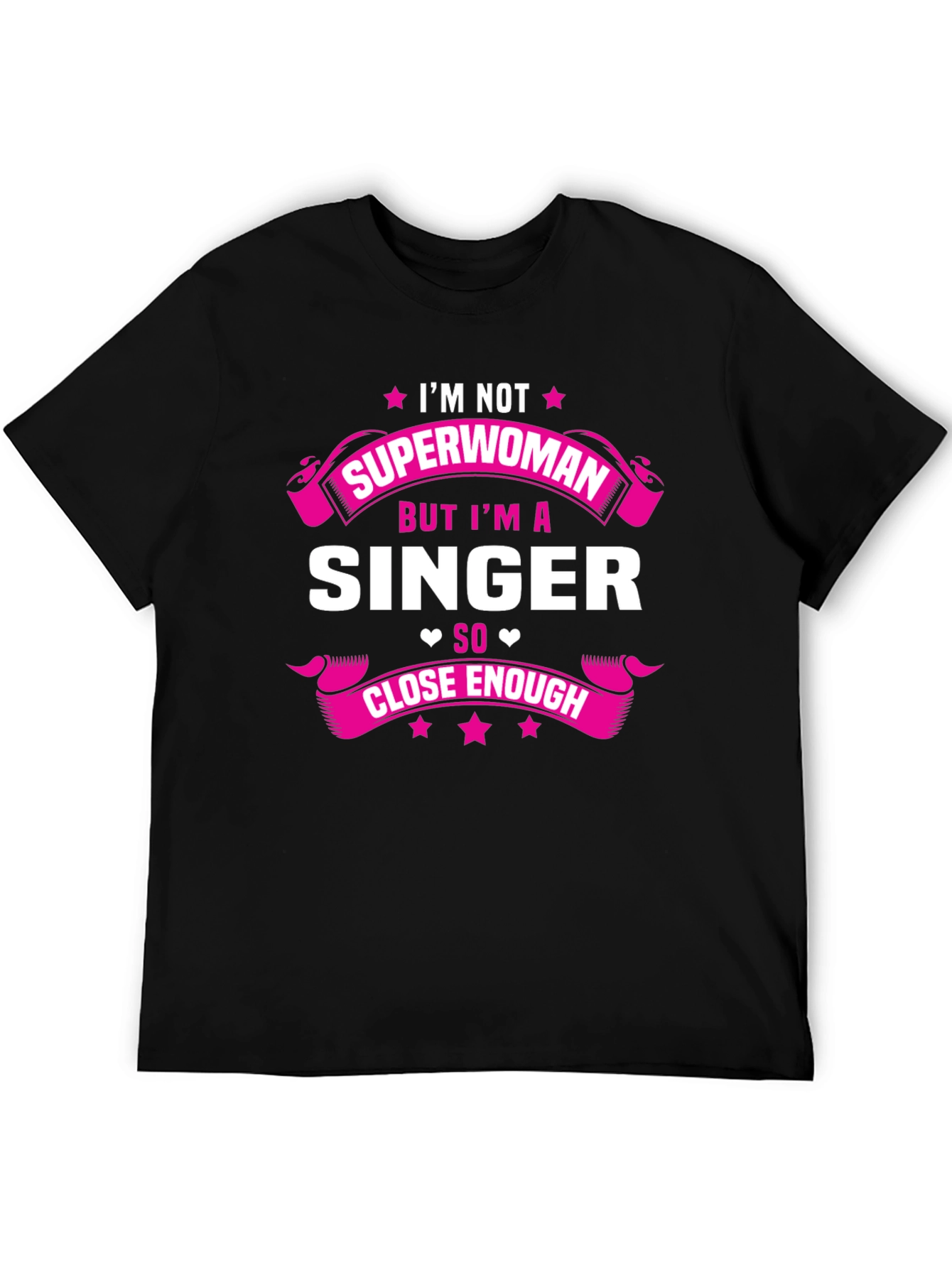 Black Singer Superwoman T-Shirt - Black, Cotton Blend view 5