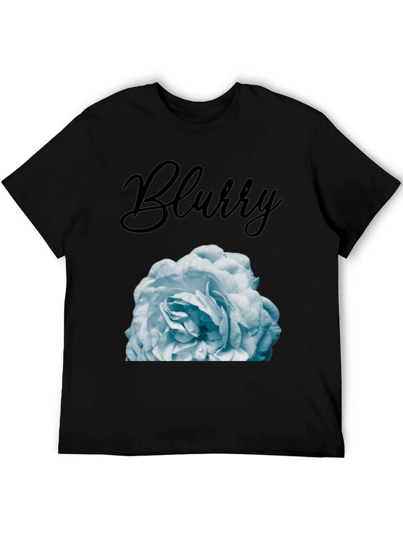 Black Blurry Rose Graphic T-Shirt - Stylish Men's Tee view 5