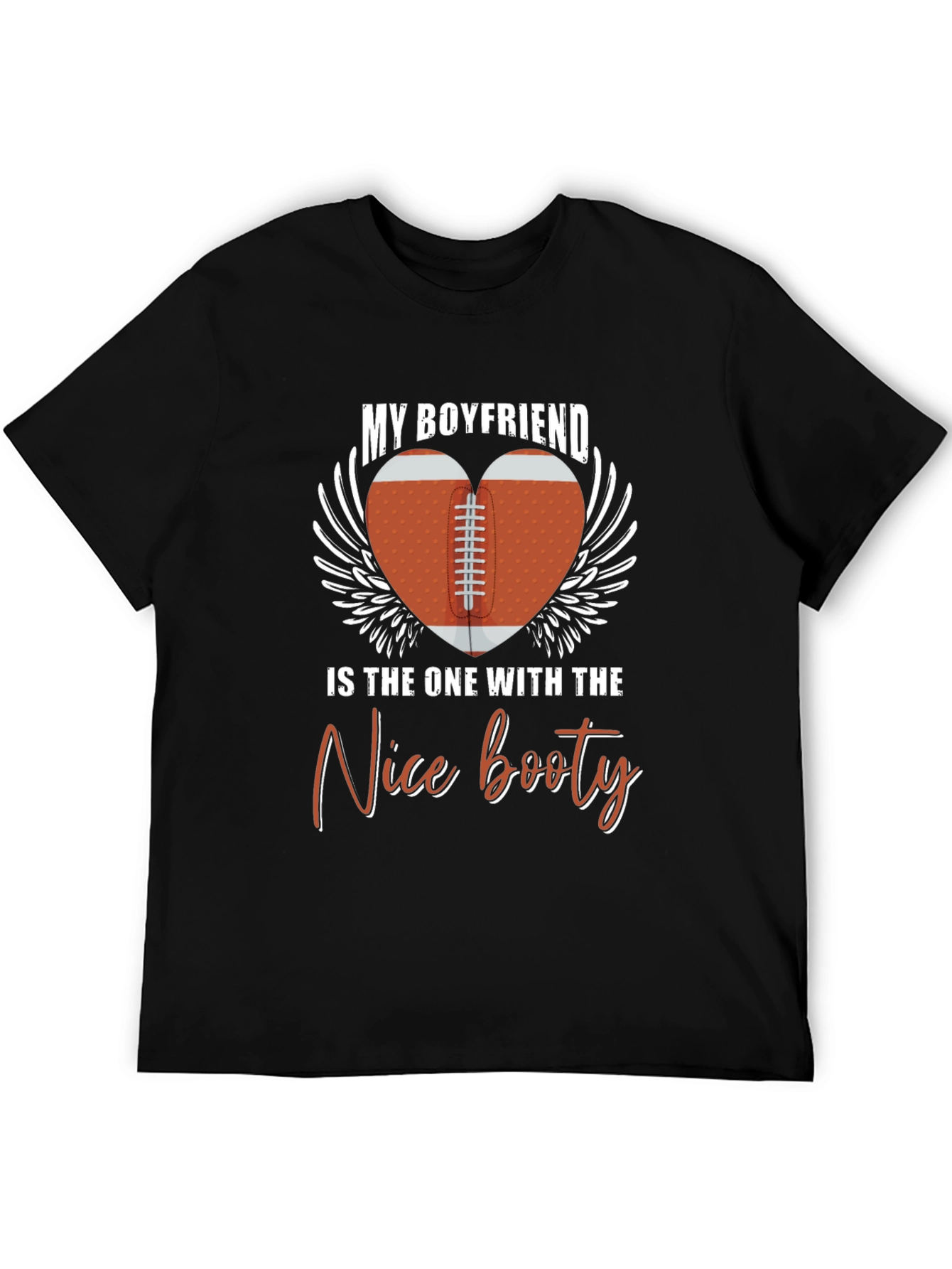 Black Boyfriend Nice Booty Football Heart Tee view 5