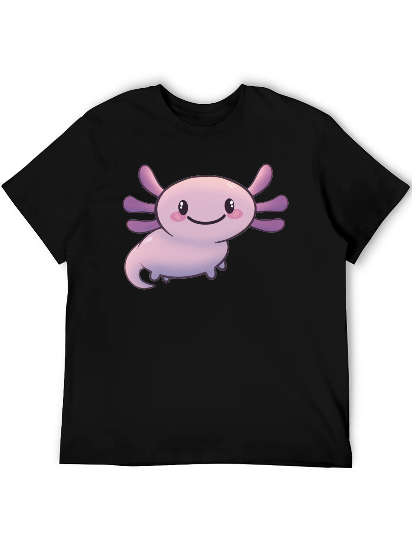 Black Cute Axolotl Graphic Tee - Black T-Shirt view 5