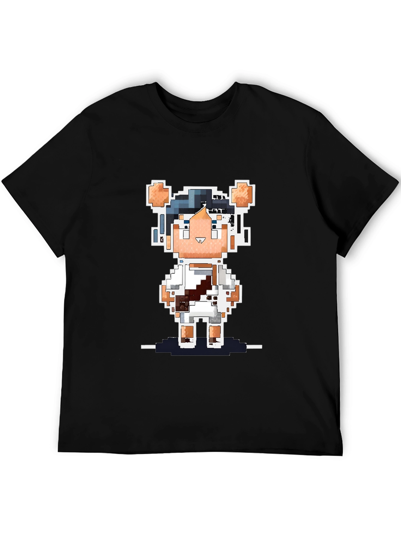Black Pixel Art Bear Black T-Shirt view 5