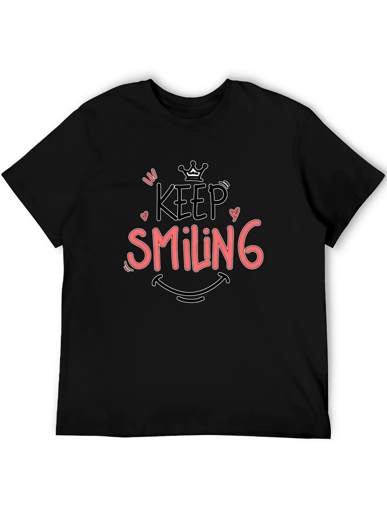 Black Keep Smiling Black Graphic Tee view 5
