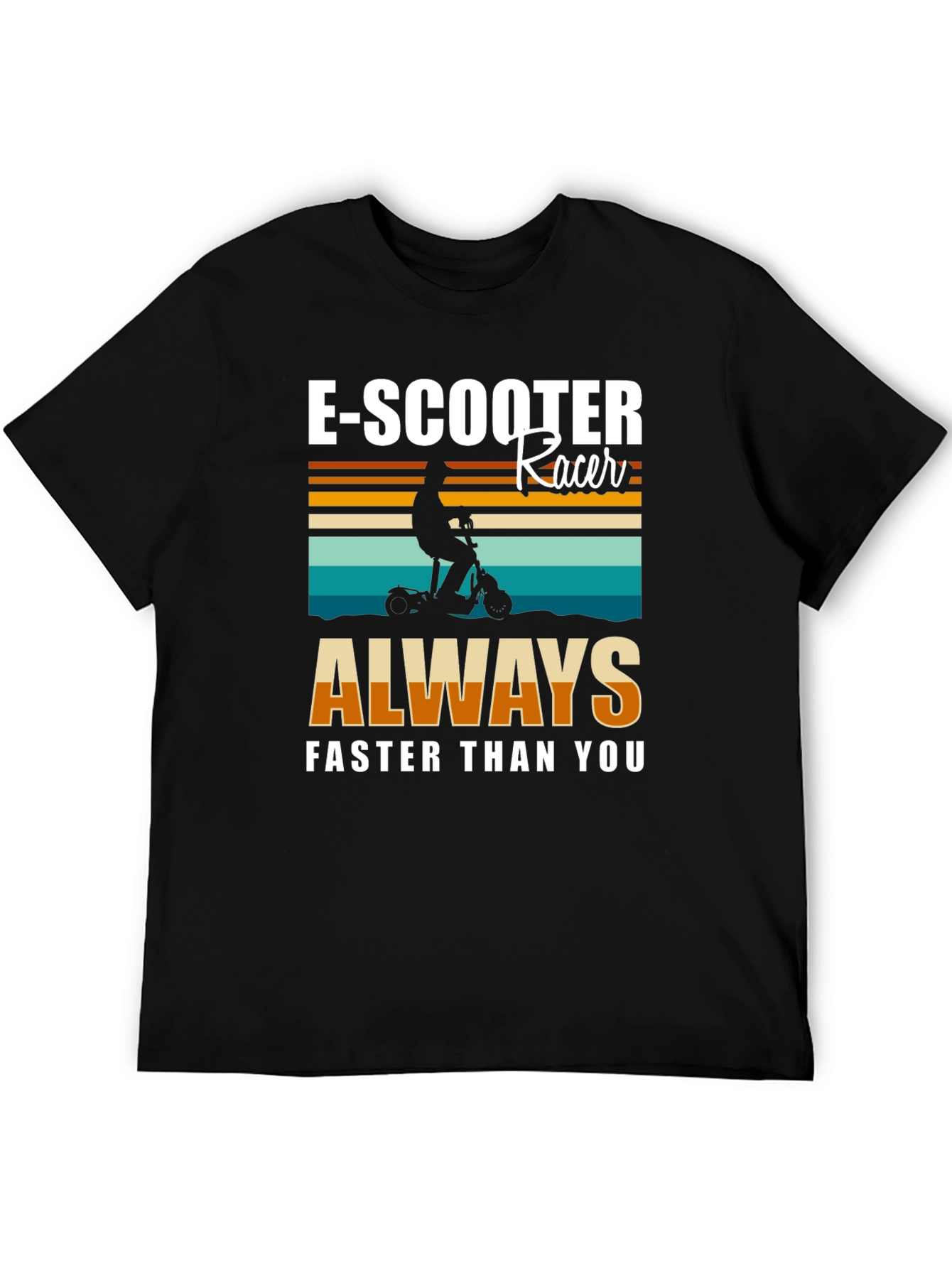Black E-Scooter Racer Graphic T-Shirt - Always Faster Than You! view 5