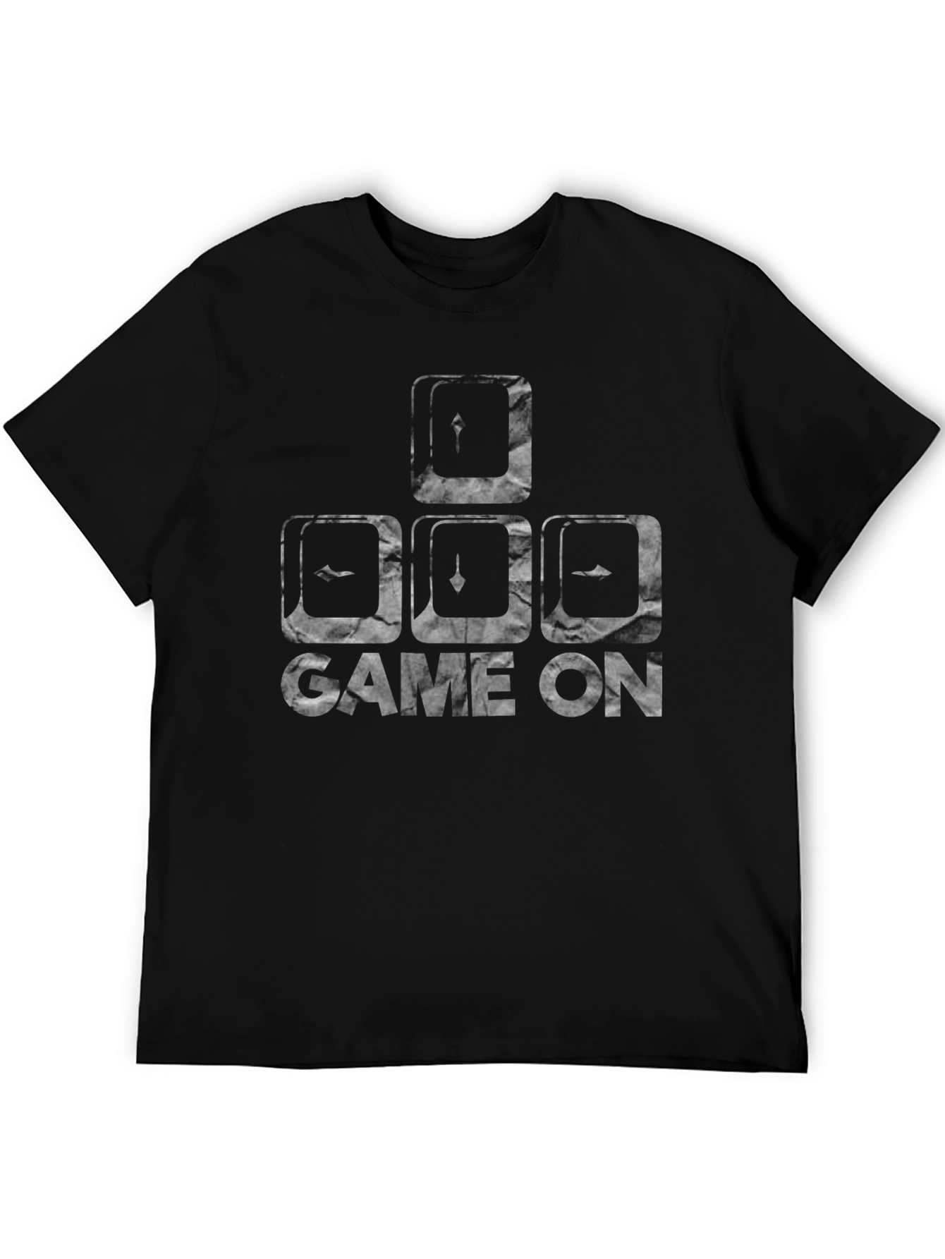 Black Game On! Gamer T-Shirt - Keyboard Key Design view 5