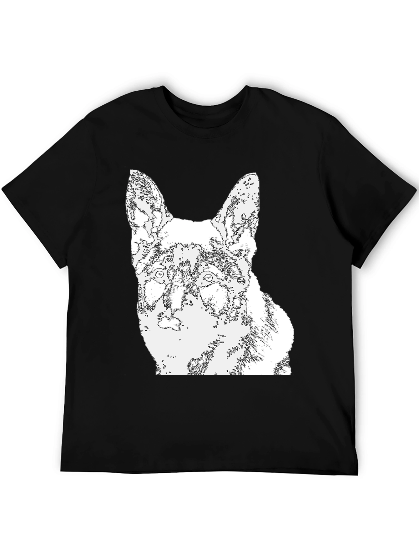 Black Dog Outline Graphic T-Shirt - Black view 5
