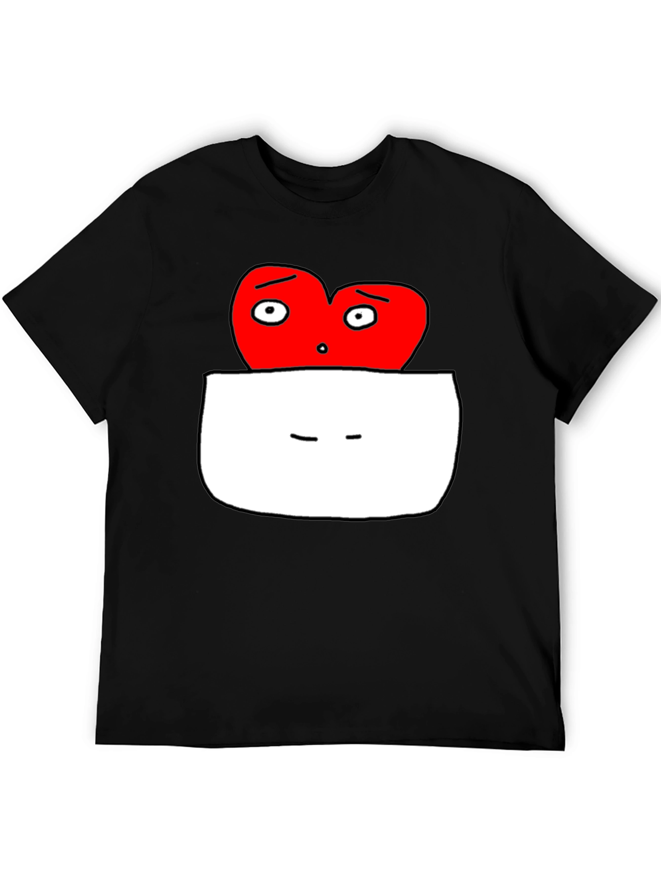 Black Heart Pocket Graphic T-Shirt - Funny Cartoon Tee view 5