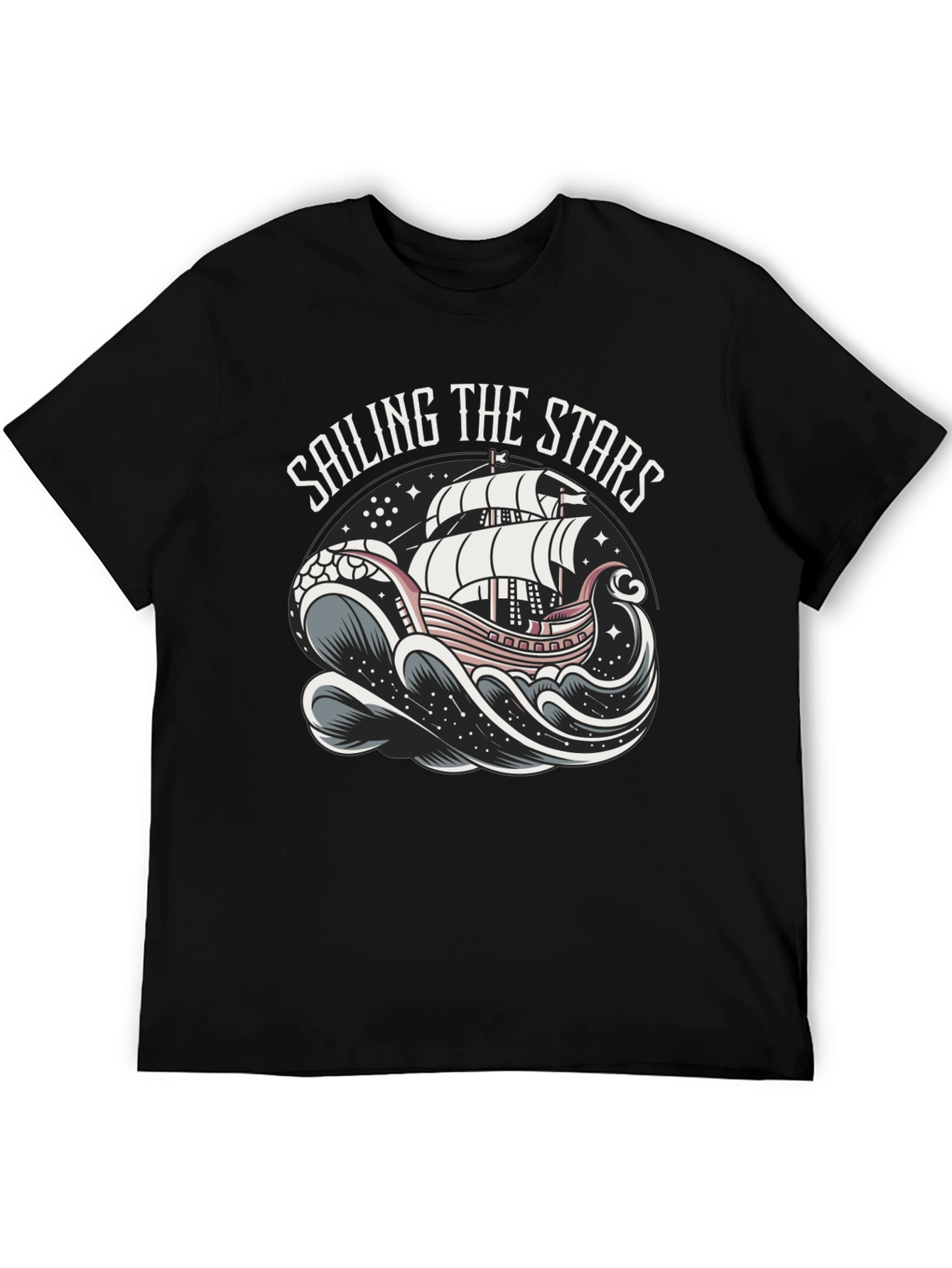 Black Sailing the Stars Graphic T-Shirt view 5