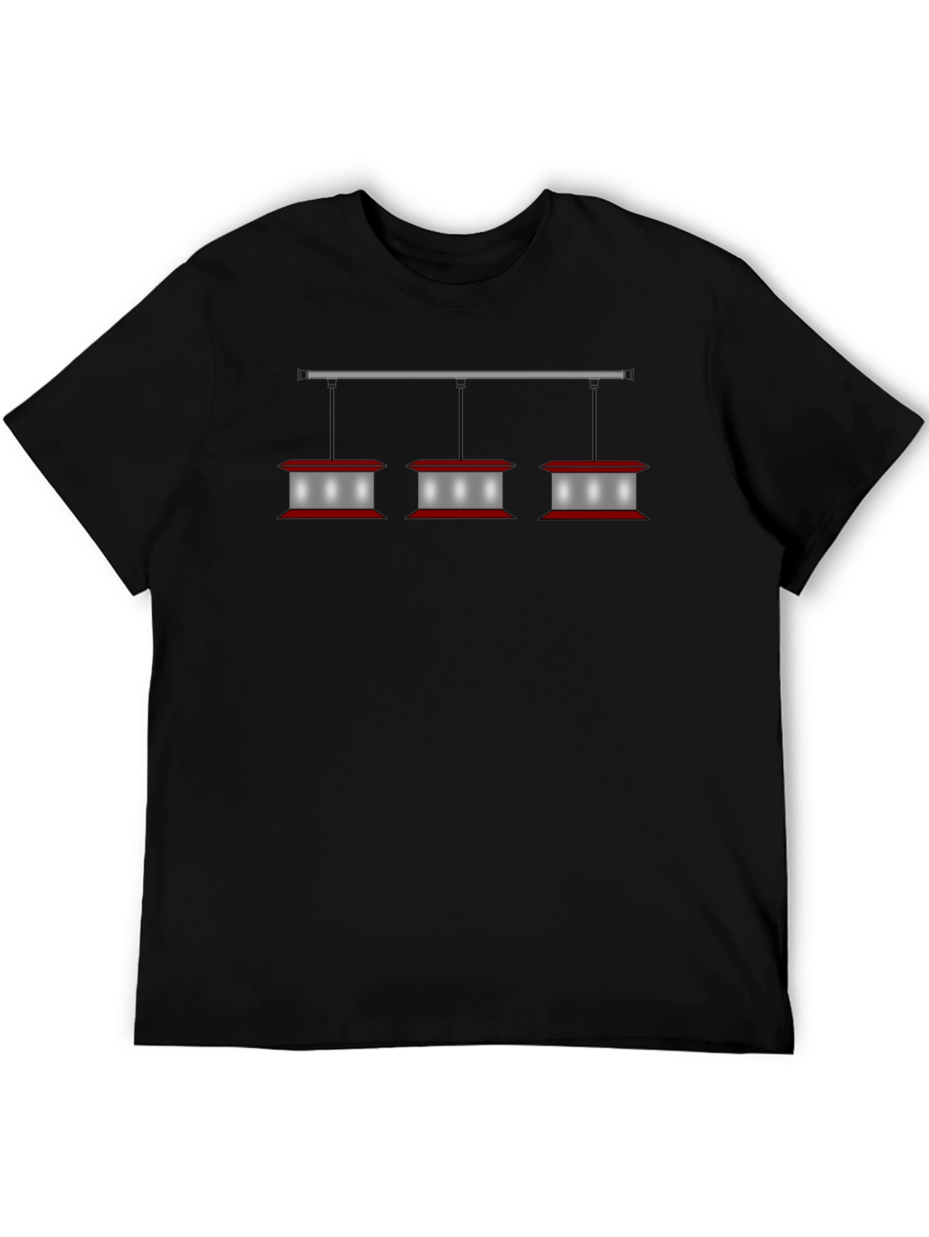 Black Vintage Diner Lighting Graphic Tee - Black view 5