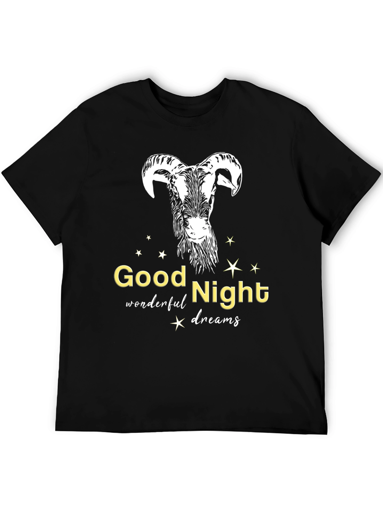 Black Good Night Dreams Goat T-Shirt view 5