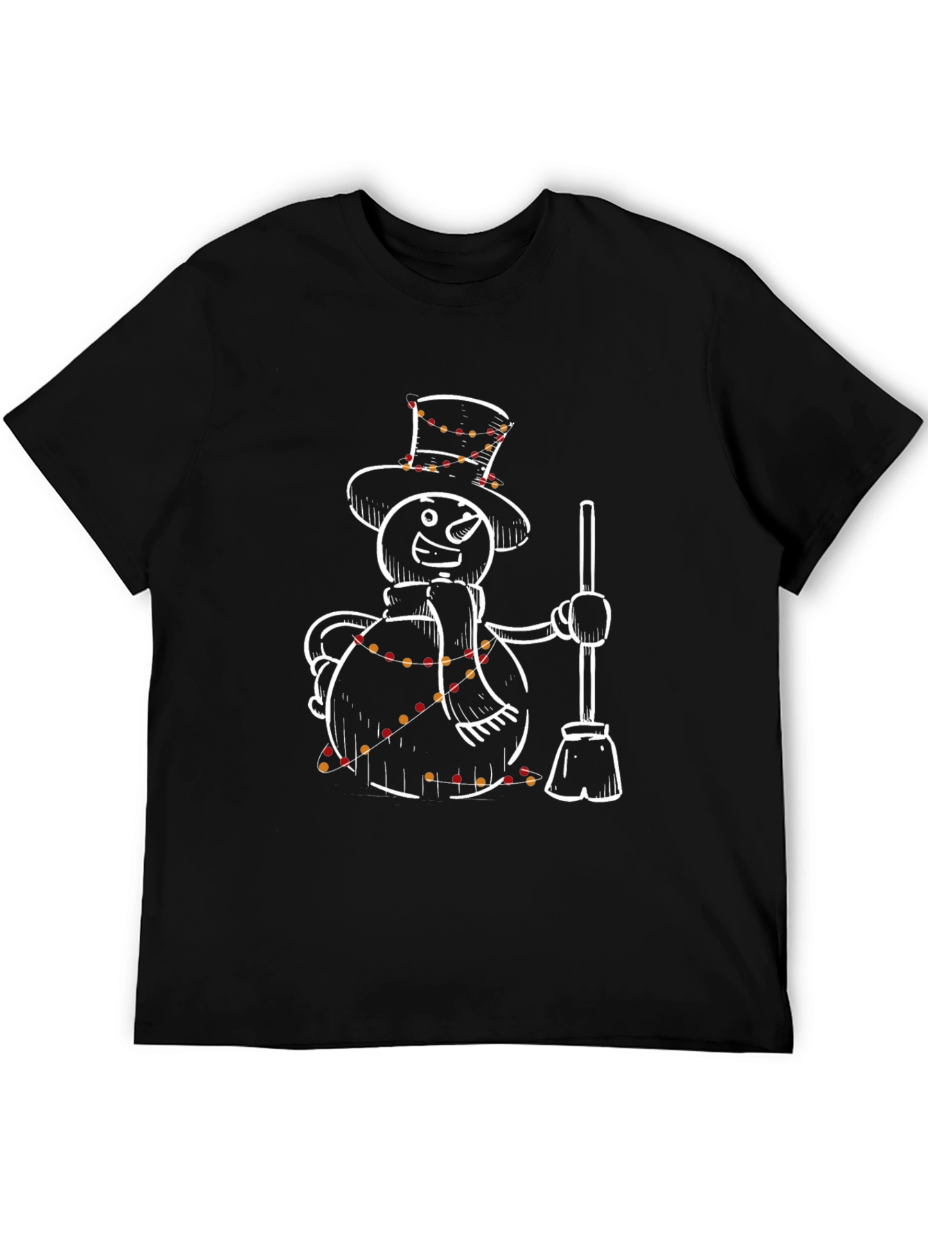 Black Festive Snowman T-Shirt - Holiday Cheer view 5