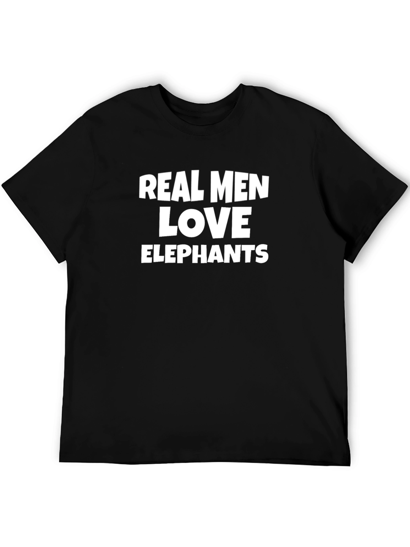Black Real Men Love Elephants Graphic Tee view 5